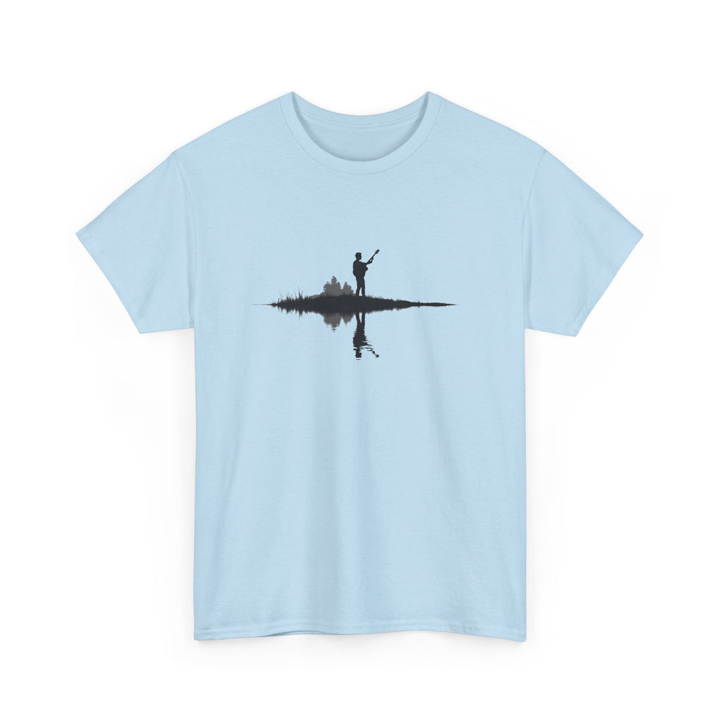 Guitarist Silhouette T-Shirt — Water Reflection Musician Tee
