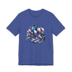 Retro Glitch City T-Shirt — Neon Vaporwave Pixel Tech Devices Tee