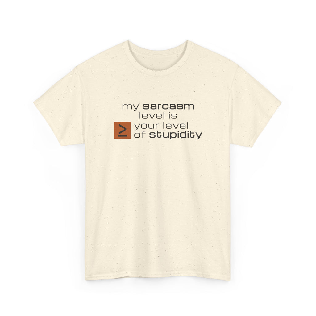 Sarcastic Humor T‑Shirt - My Sarcasm Level Is Greater Than Equal To Your Level of Stupidity