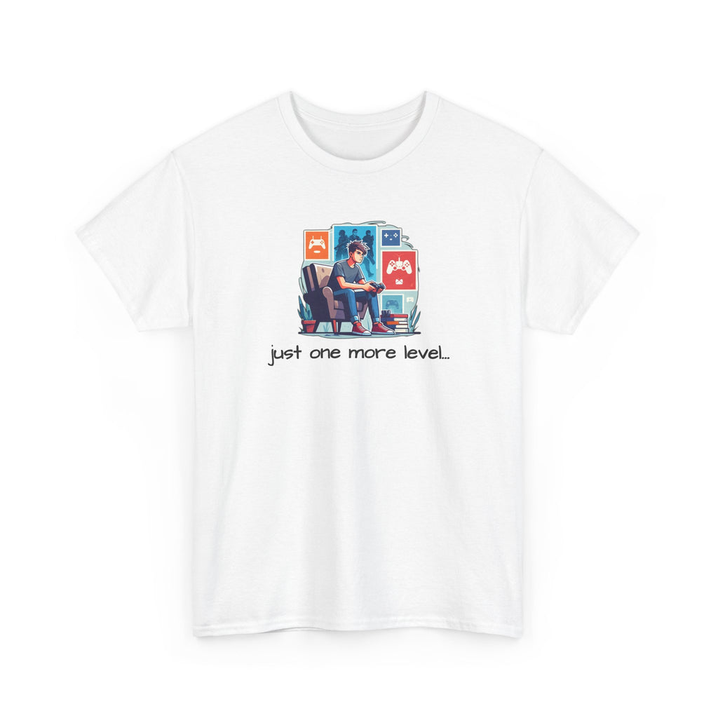 Guy Gamer Arcade T‑Shirt — "Just One More Level" Retro Video Game Tee
