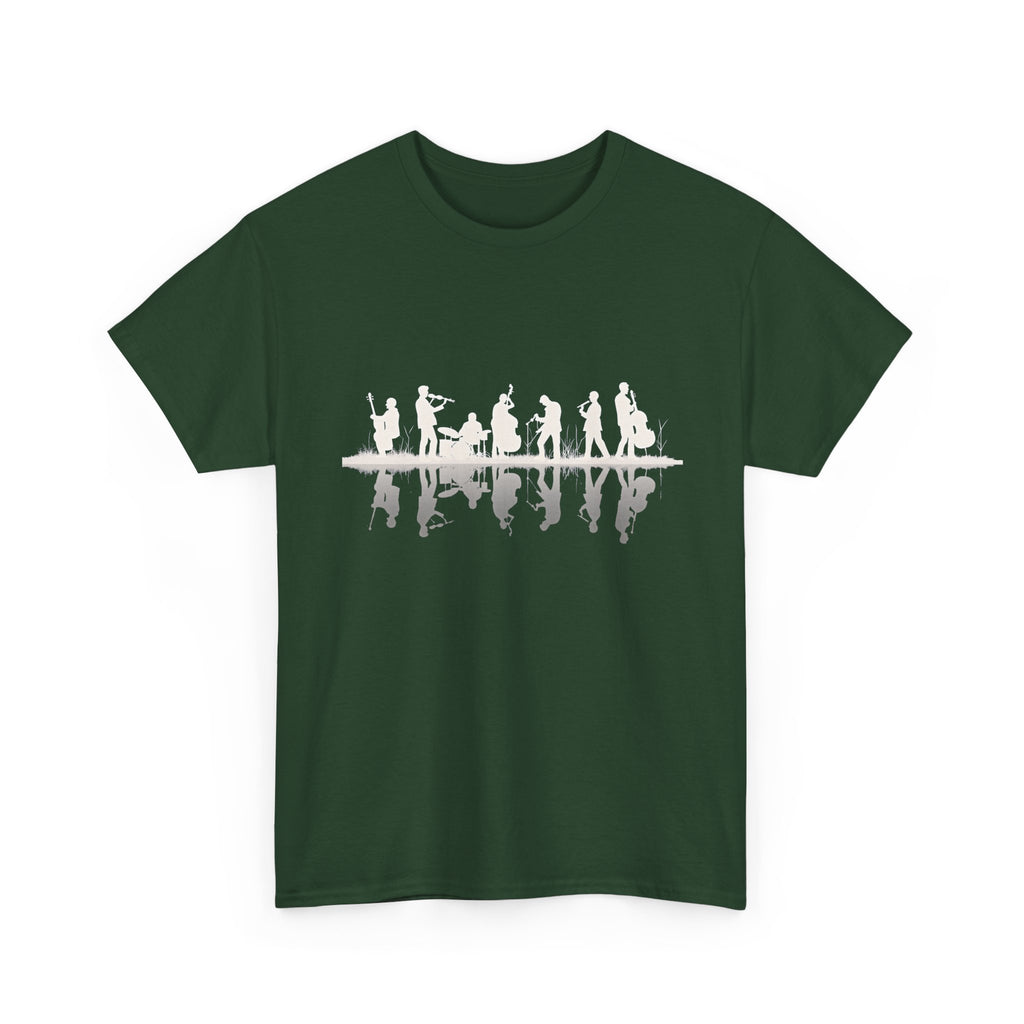 Music Band Silhouette Tee — Musicians Reflection T-Shirt