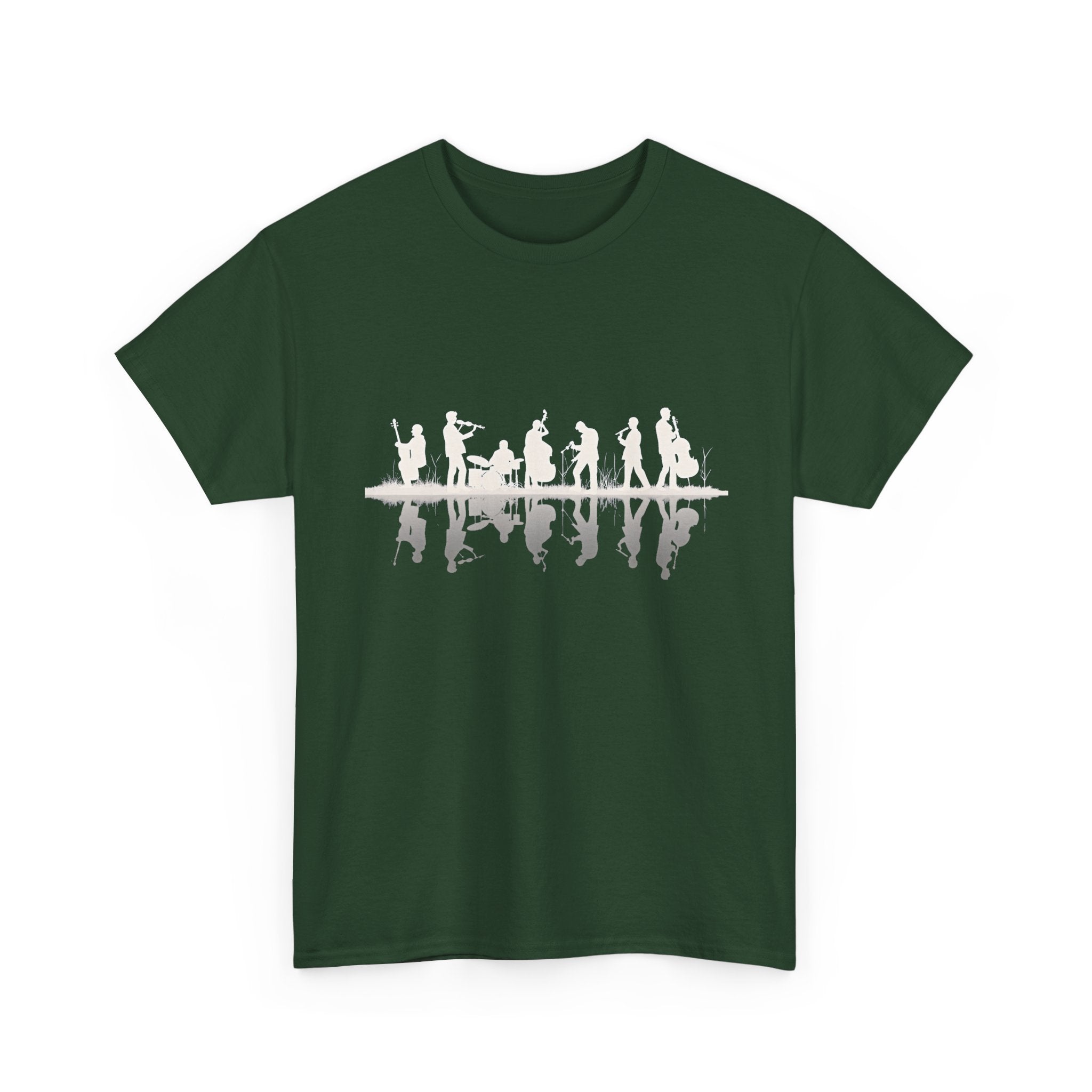Music Band Silhouette Tee — Musicians Reflection T-Shirt