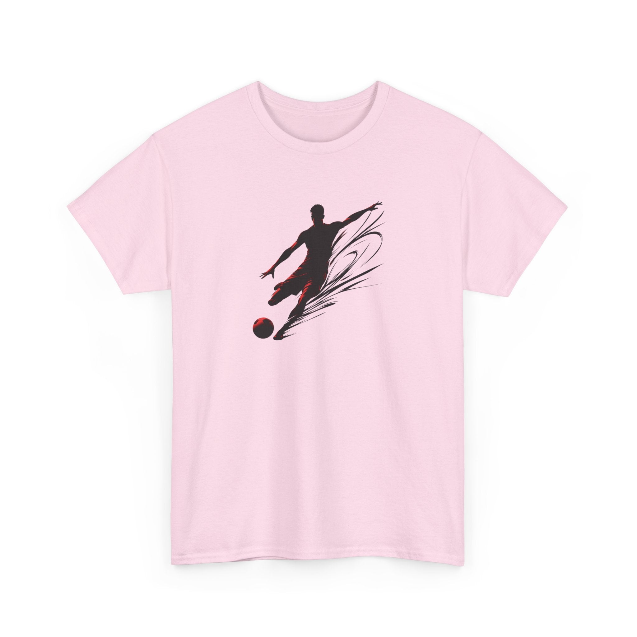 Soccer Player Silhouette Tee — Dynamic Kick Football T-Shirt