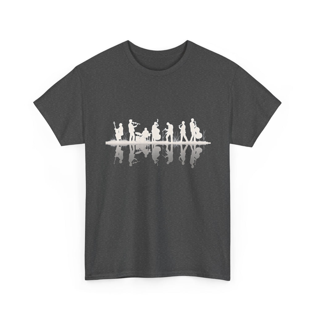 Music Band Silhouette Tee — Musicians Reflection T-Shirt