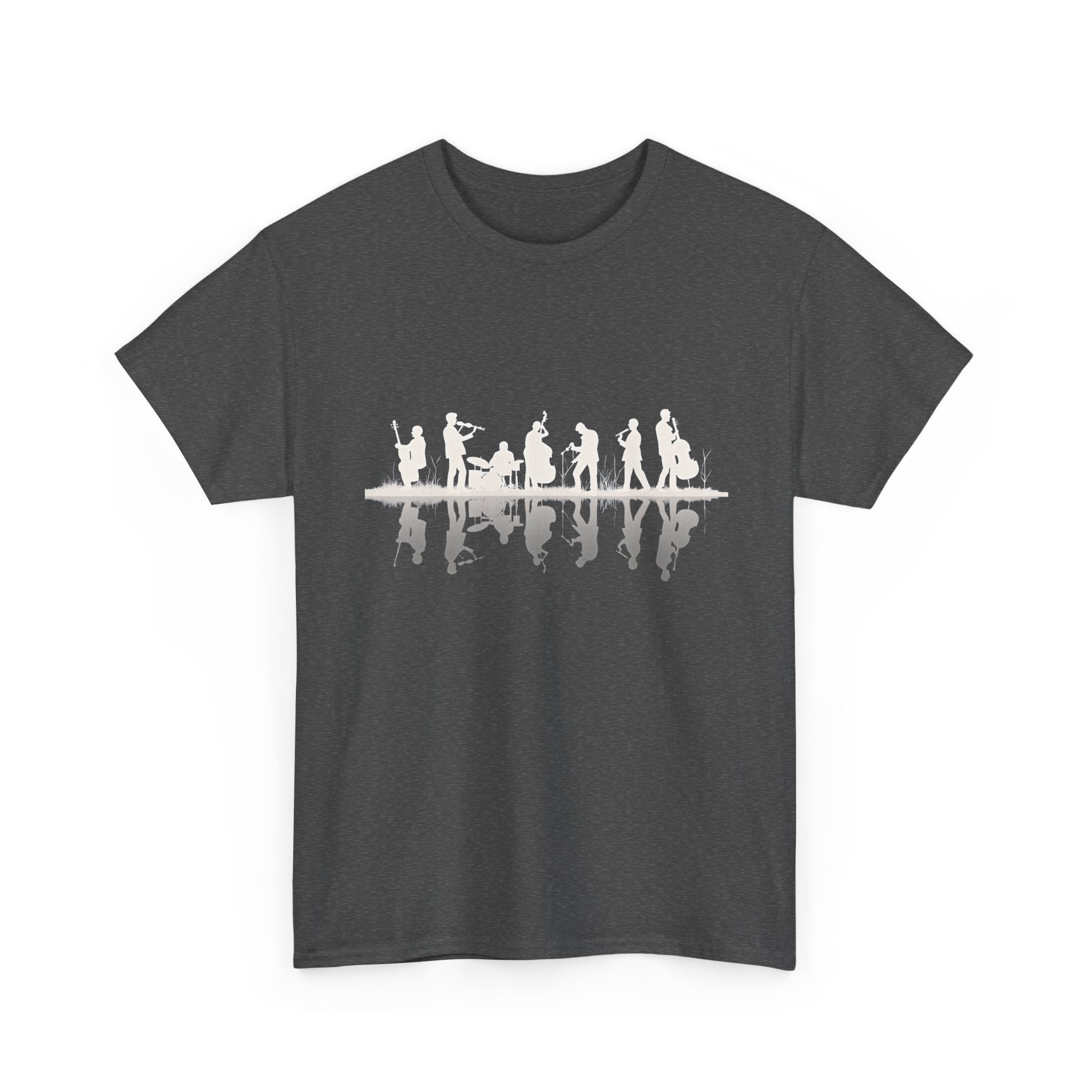 Music Band Silhouette Tee — Musicians Reflection T-Shirt