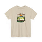 Beige t-shirt with 'Trail Legs loading' graphic design on a white background