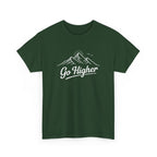 Go Higher Mountain Tee — Inspirational Outdoor Hiking  Climbing Graphic T-Shirt