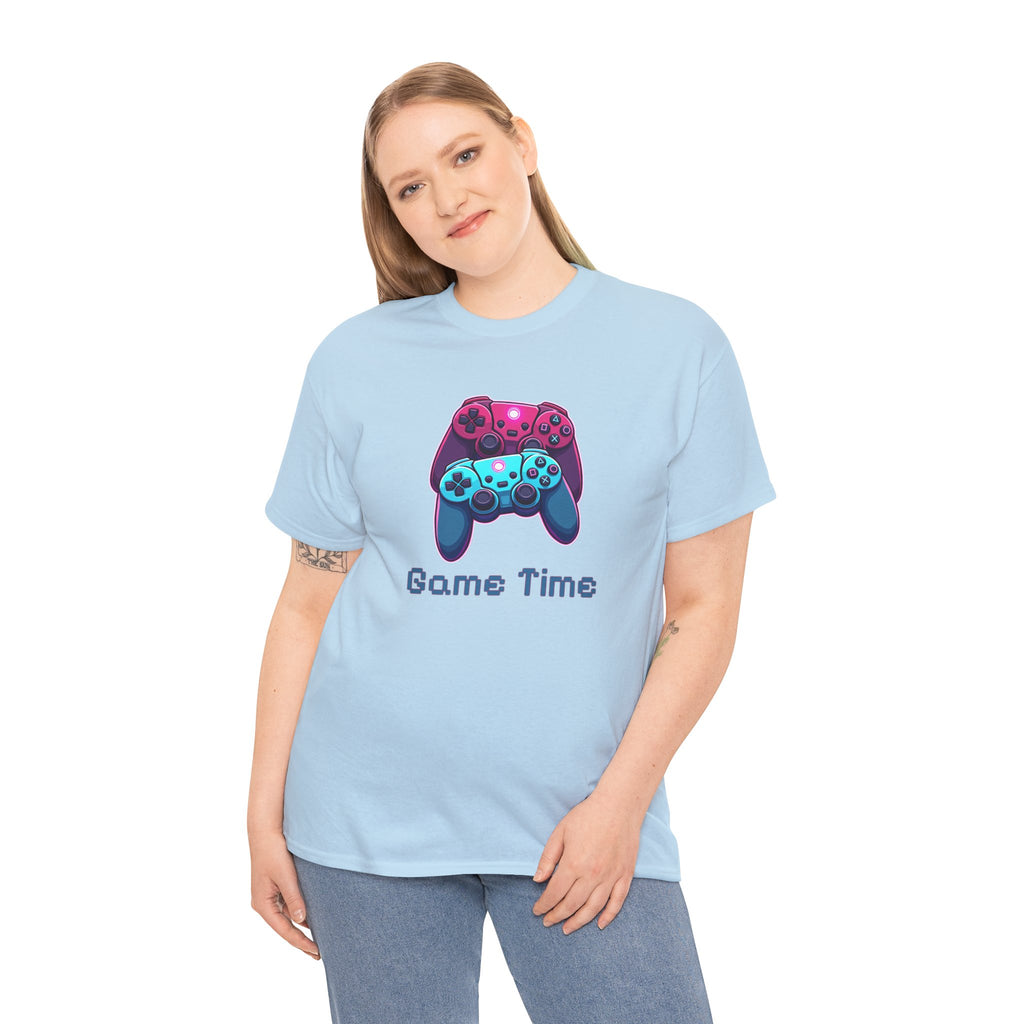 Gaming Tee - 'Game Time' Dual Controllers Graphic Shirt for Gamers