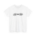 Find Your Trail T-Shirt — Hiking Adventure Tee with Bootprint Design