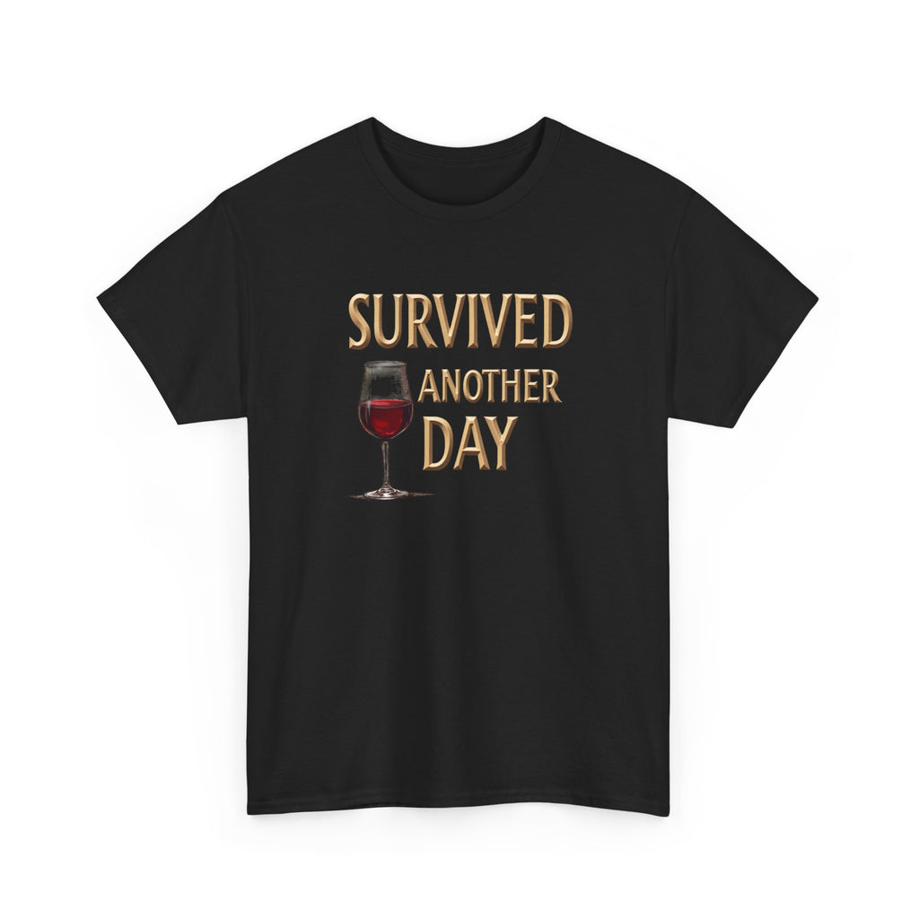 Survived Another Day Wine T-Shirt — Funny Wine Lover Tee