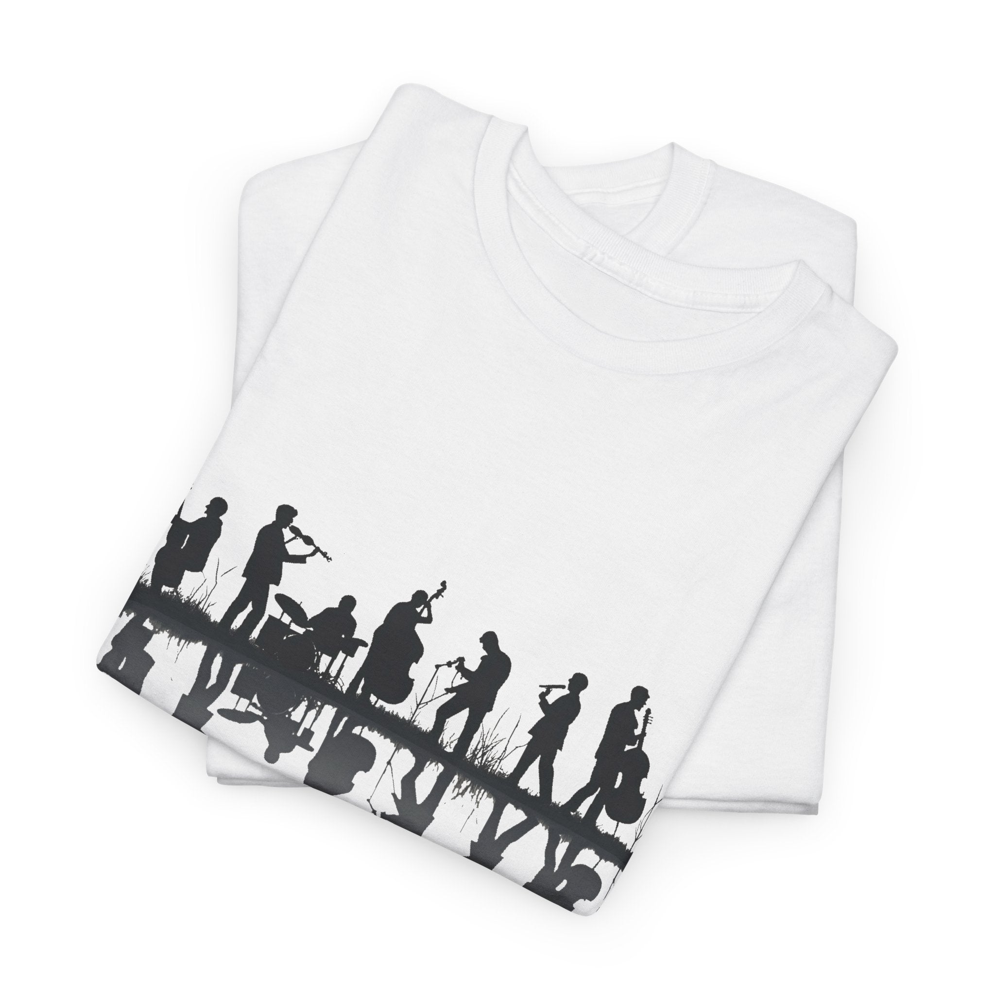 Music Band Silhouette Tee — Musicians Reflection T-Shirt