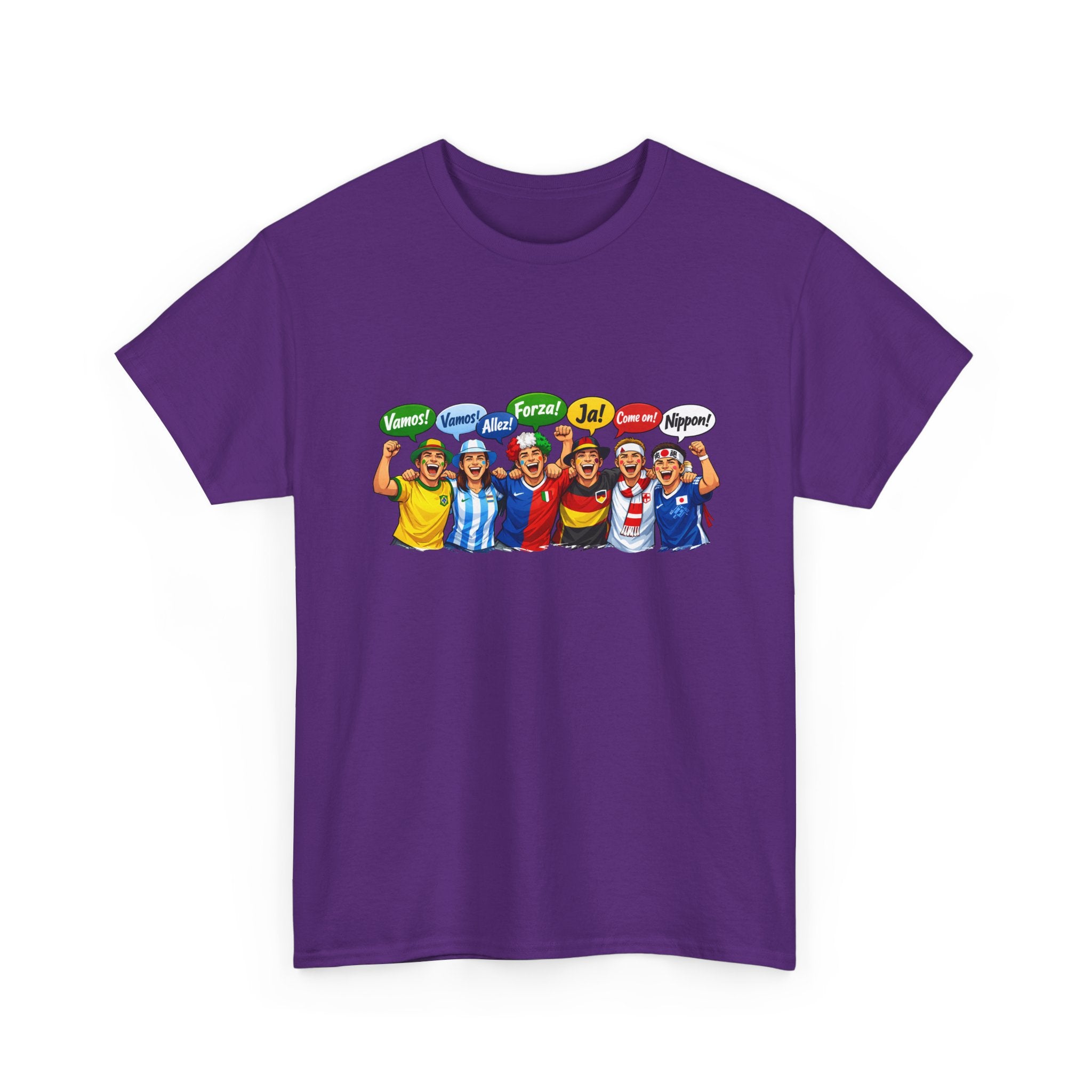 Soccer Fans Group Graphic Tee — World Cup Multinational Fans Shirt