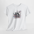 Silhouette Musicians Tee - Artistic Swirl Music Graphic Shirt