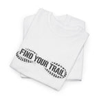 Find Your Trail T-Shirt — Hiking Adventure Tee with Bootprint Design