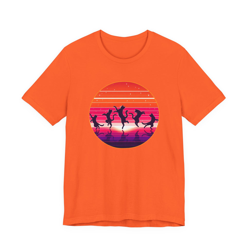 Retro Sunset Dancing Cats T-Shirt
