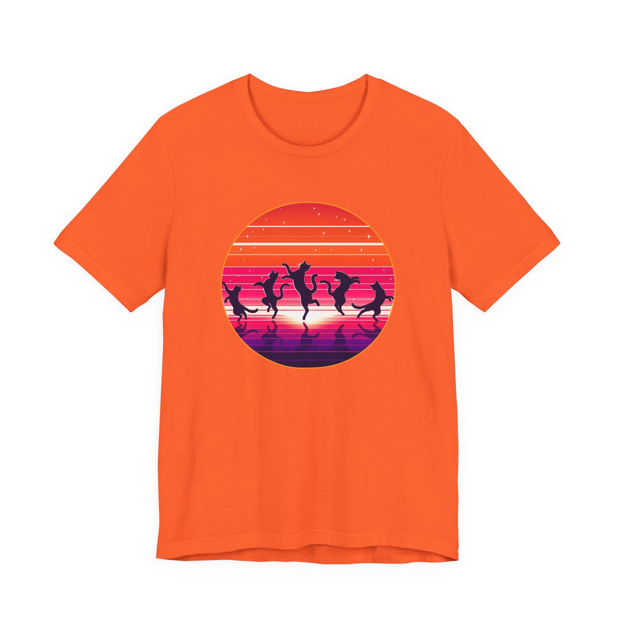 Retro Sunset Dancing Cats T-Shirt