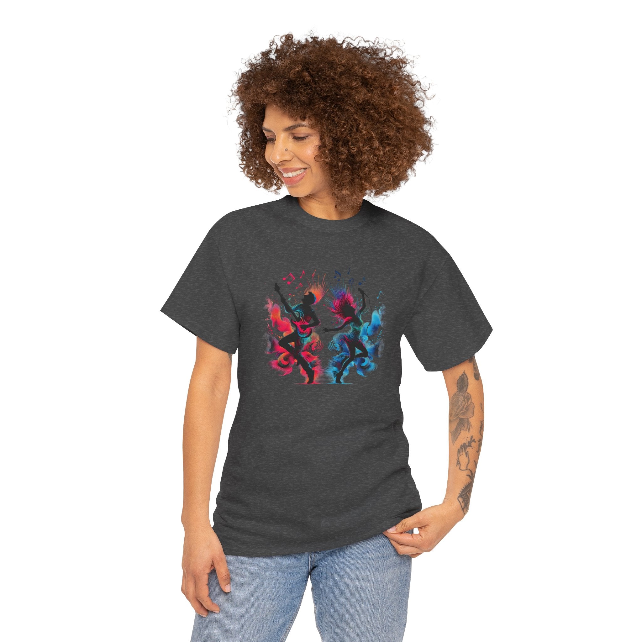 Music And Dance T-Shirt — Colorful Silhouette Graphic Tee