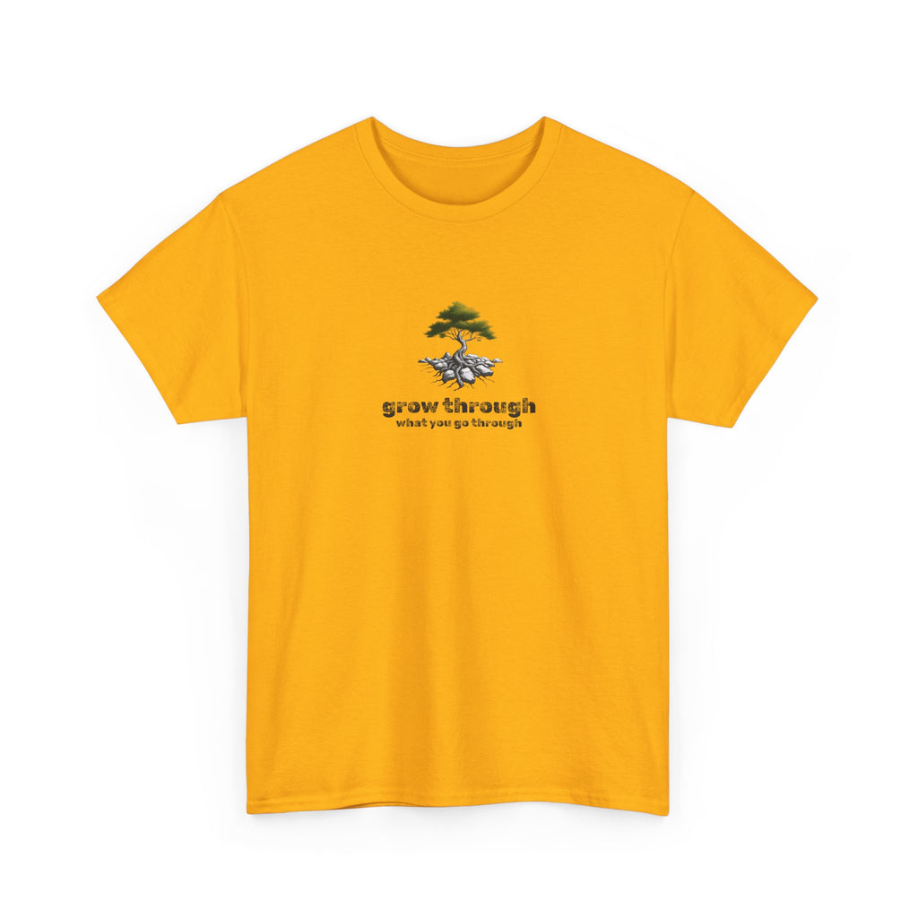 Grow Through What You Go Through Tee — Minimal Bonsai Tree Inspirational T-Shirt