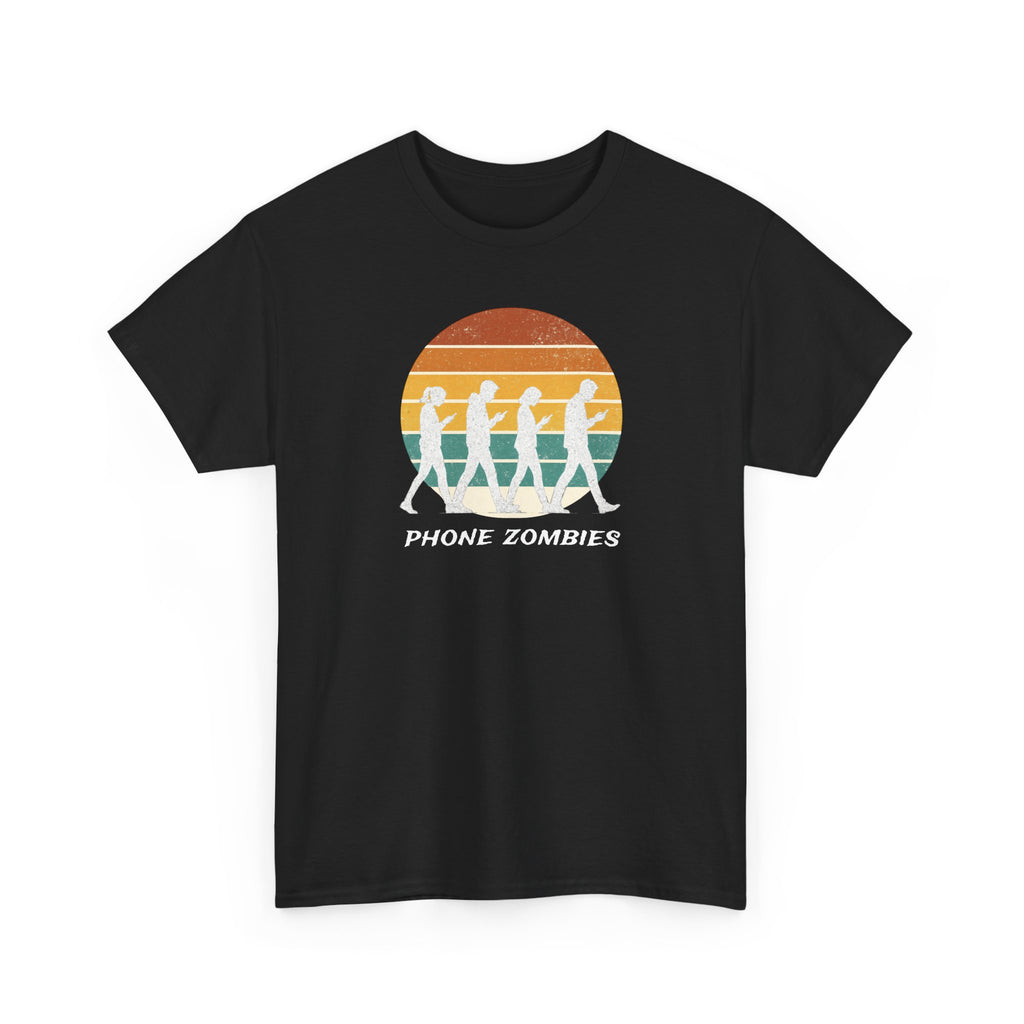 Retro Walking Silhouette T‑Shirt - Smartphone Zombies