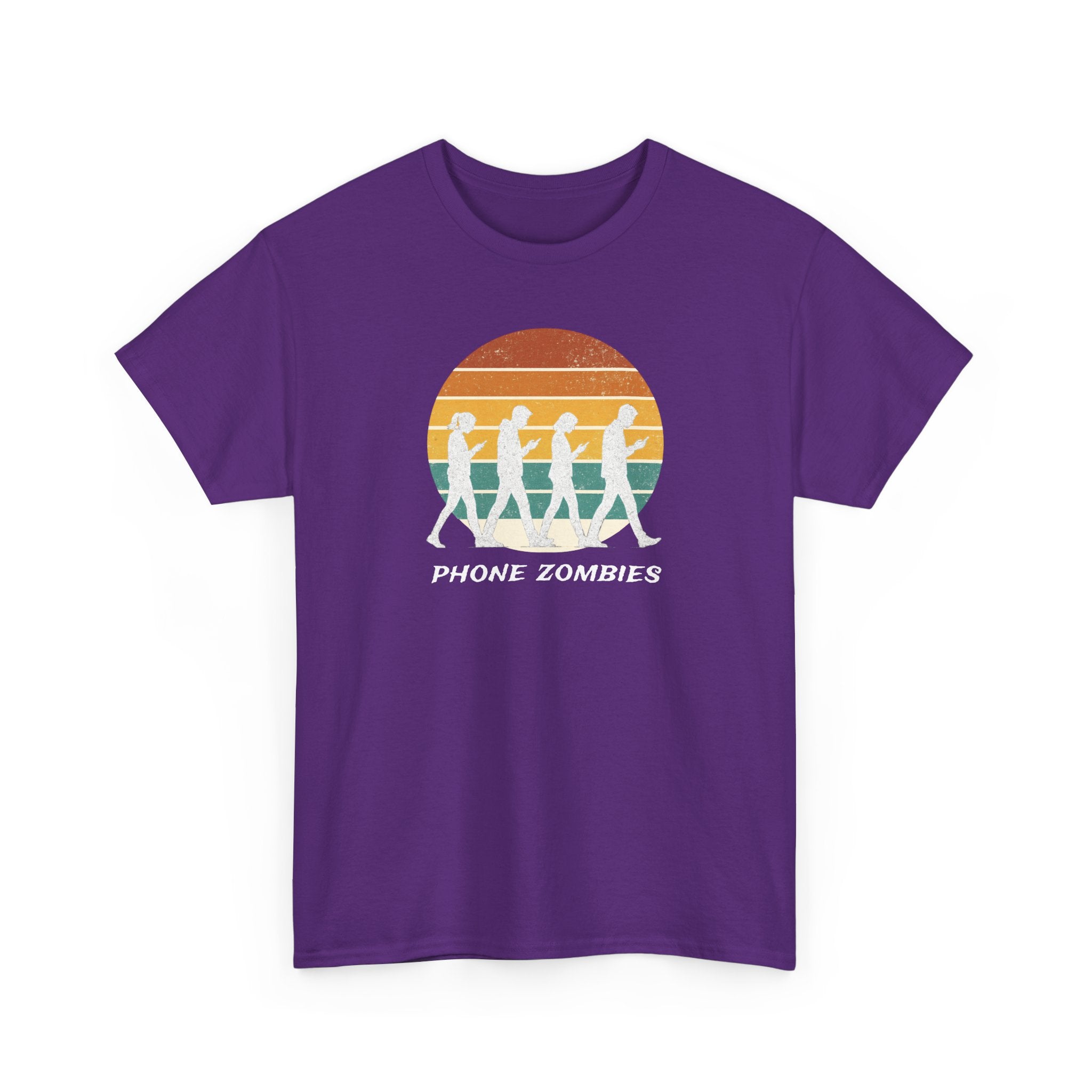 Retro Walking Silhouette T‑Shirt - Smartphone Zombies