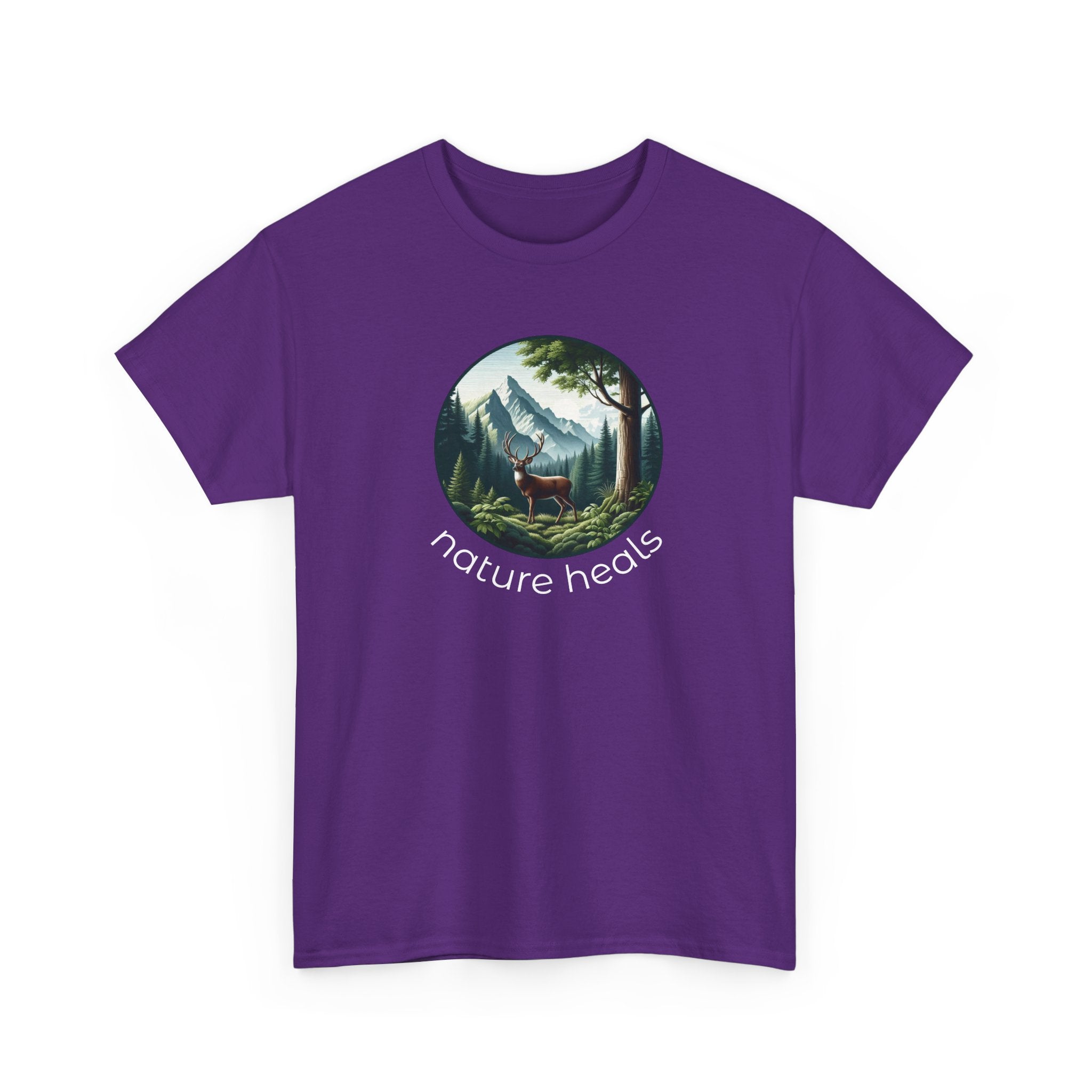Nature Heals T-Shirt — Scenic Mountain Forest Graphic Tee