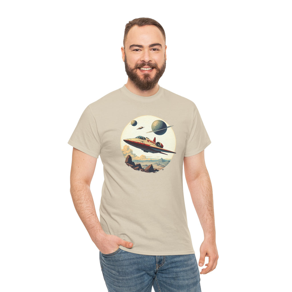 Retro Space T‑Shirt — Vintage Sci‑Fi Rocket Tee