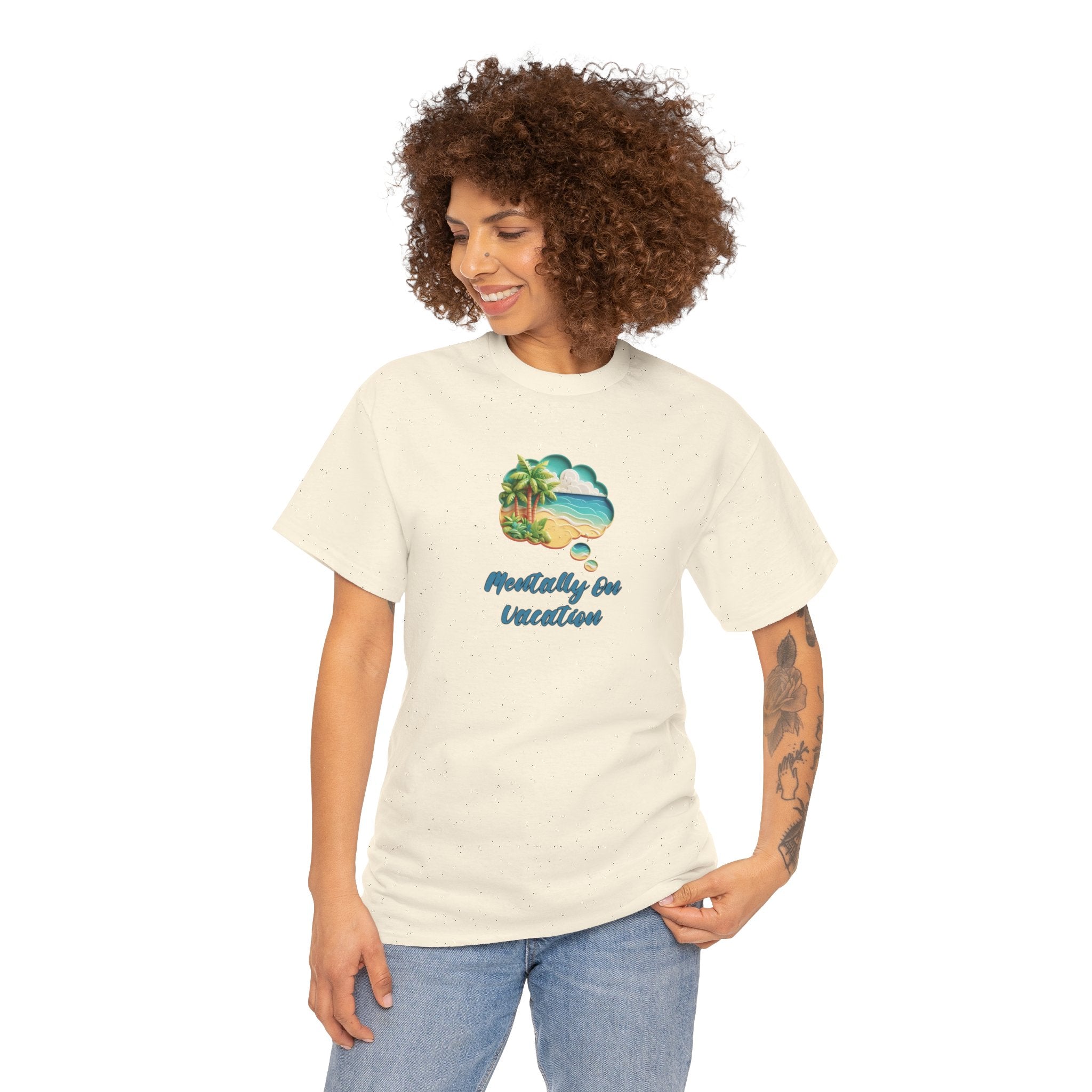 T-Shirt Vacation Vibes — "Mentally On Vacation" Beach Graphic Tee
