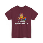 'It Looked Easier on TV' Funny Athletic Sports Fan Graphic T Shirt