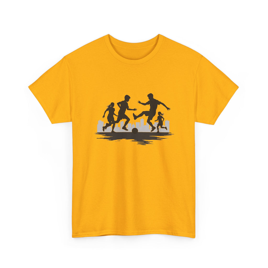 Youth Playing Soccer Silhouette Tee – Fun Outdoor Play Graphic T‑Shirt