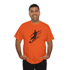 Soccer Player Silhouette Tee — Dynamic Kick Football T-Shirt
