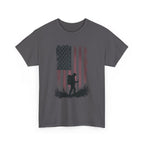 Patriotic Hiker T-Shirt — American Flag Silhouette Tee