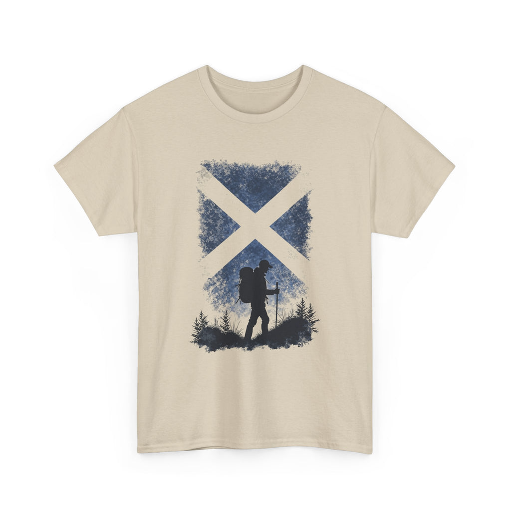 Hiker Scotland Flag T-Shirt — Scottish Hiking Graphic Tee