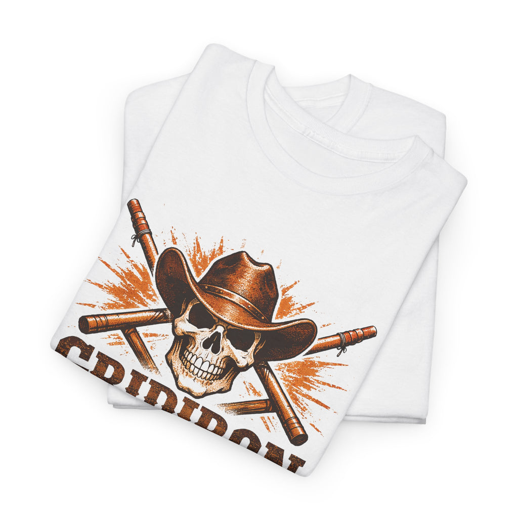 Gridiron Grit Tee — Cowboy Skull Football T‑Shirt