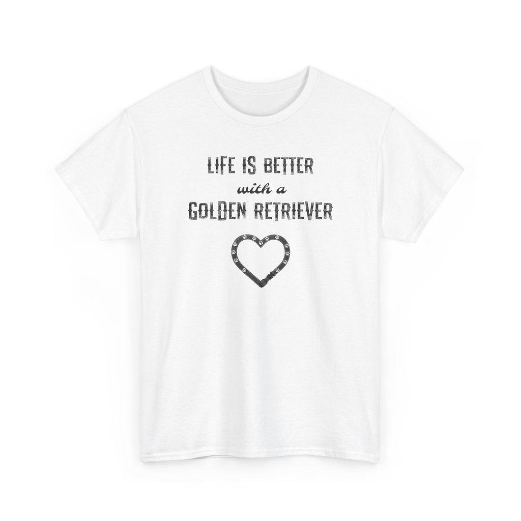 Life Is Better with a Golden Retriever Heart Dog Lover Tee