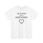 Life Is Better with a Golden Retriever Heart Dog Lover Tee