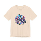 Retro Glitch City T-Shirt — Neon Vaporwave Pixel Tech Devices Tee