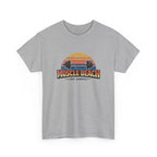 Retro Muscle Beach Tee – Vintage Sunset Barbell Fitness Shirt (Est. Always)