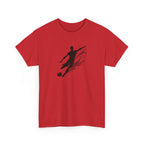 Soccer Player Silhouette Tee — Dynamic Kick Football T-Shirt