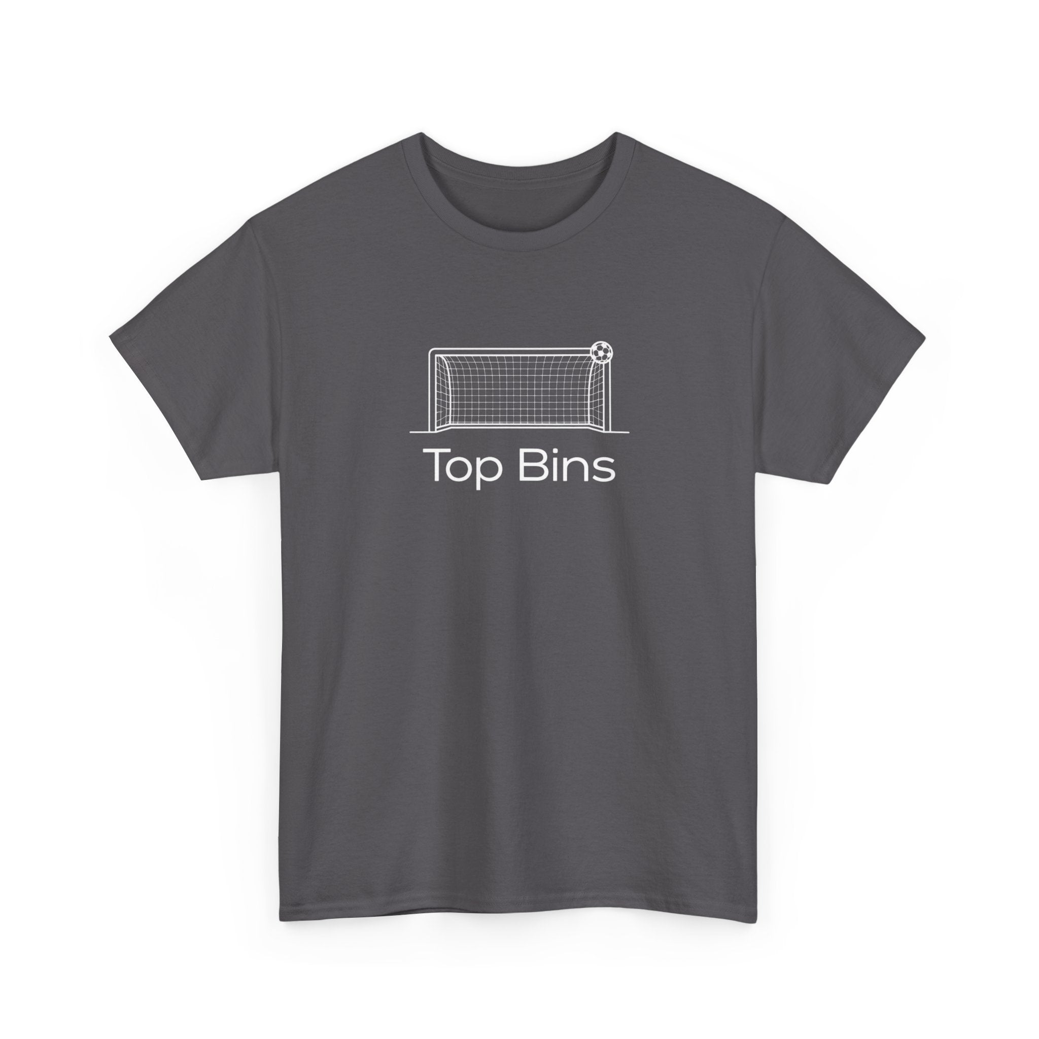 Top Bins T-Shirt – Minimal Soccer Goal Graphic Tee
