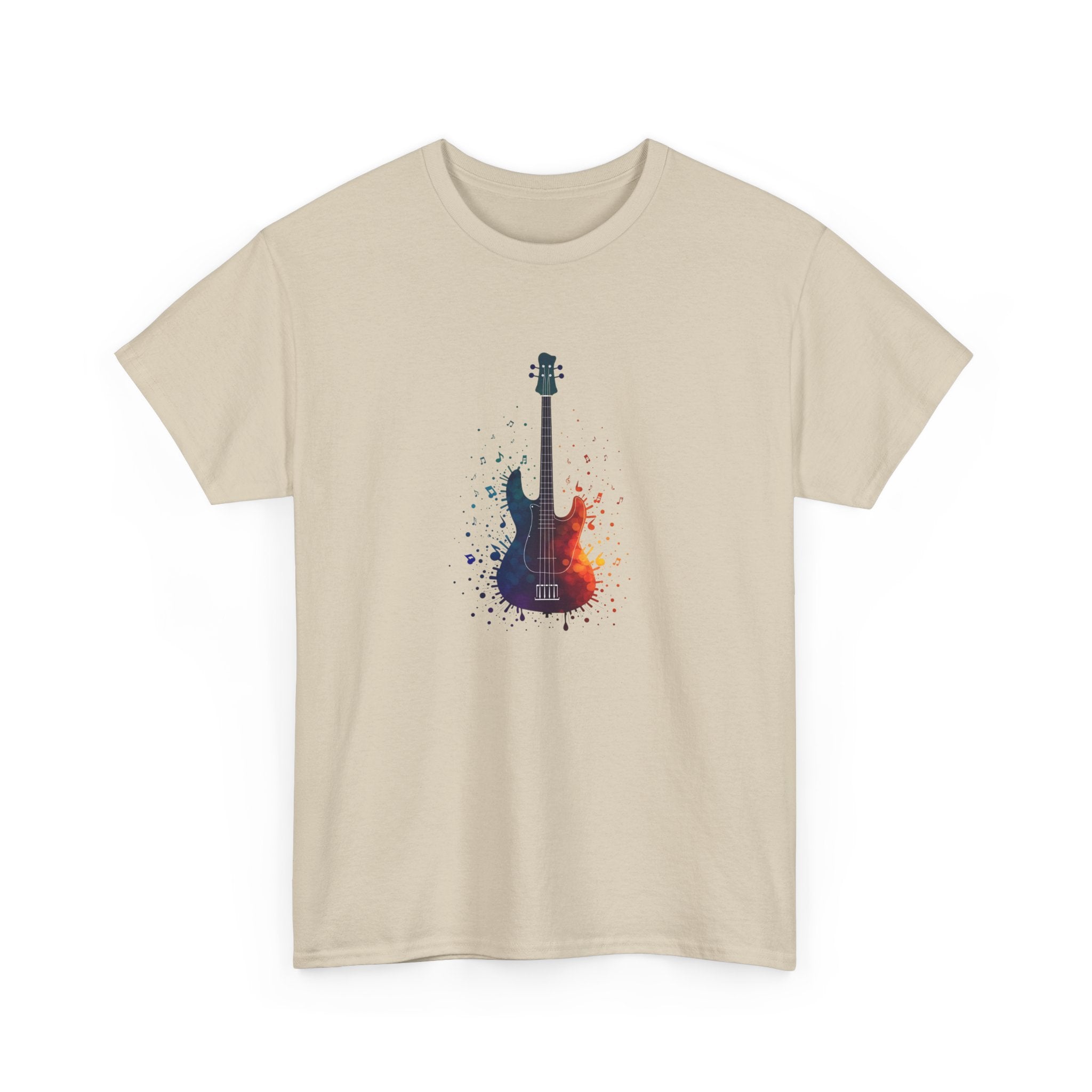 Guitar Splash T‑Shirt — Watercolor Electric Bass Guitar Music Tee