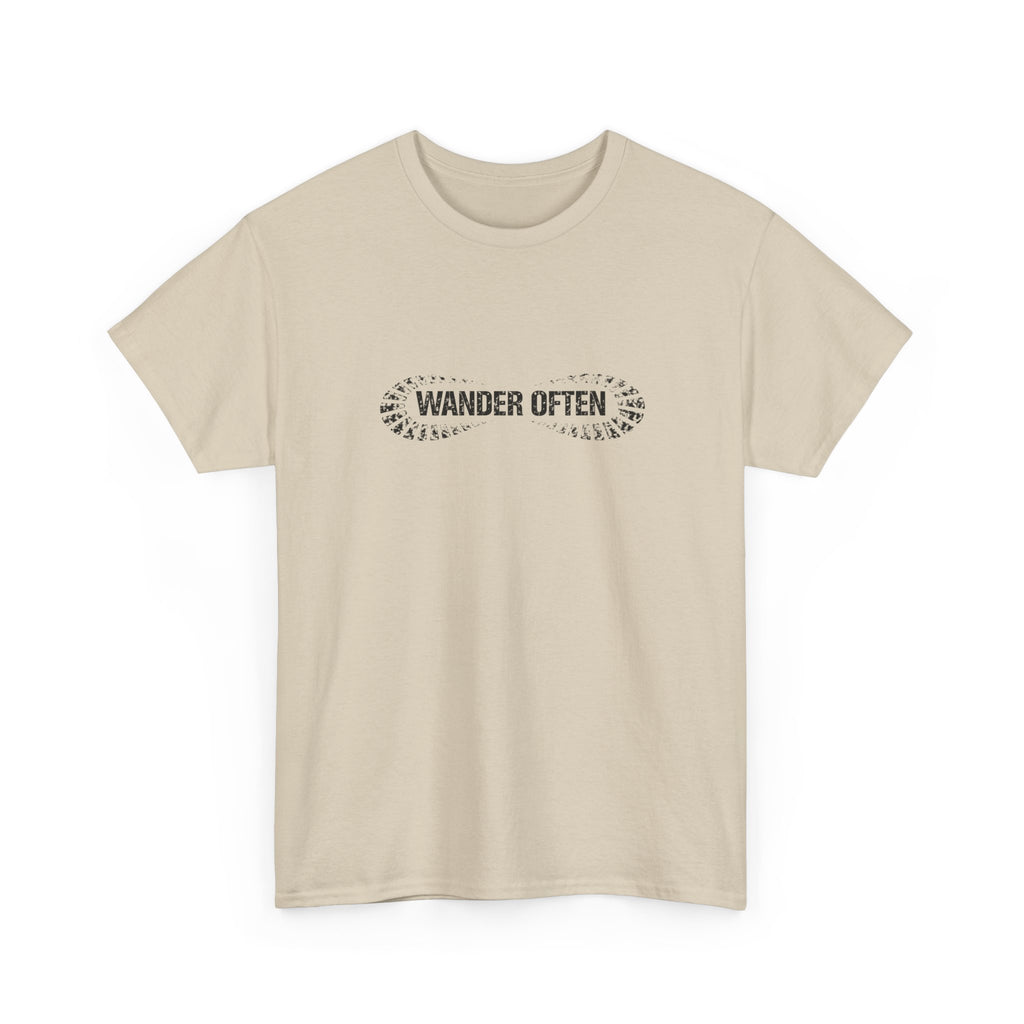 Wander Often T‑Shirt — Minimal Adventure Tee for Travelers & Hikers