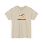 graphic of a beach scene in a thought bubble and the text 'mentally on vacation'