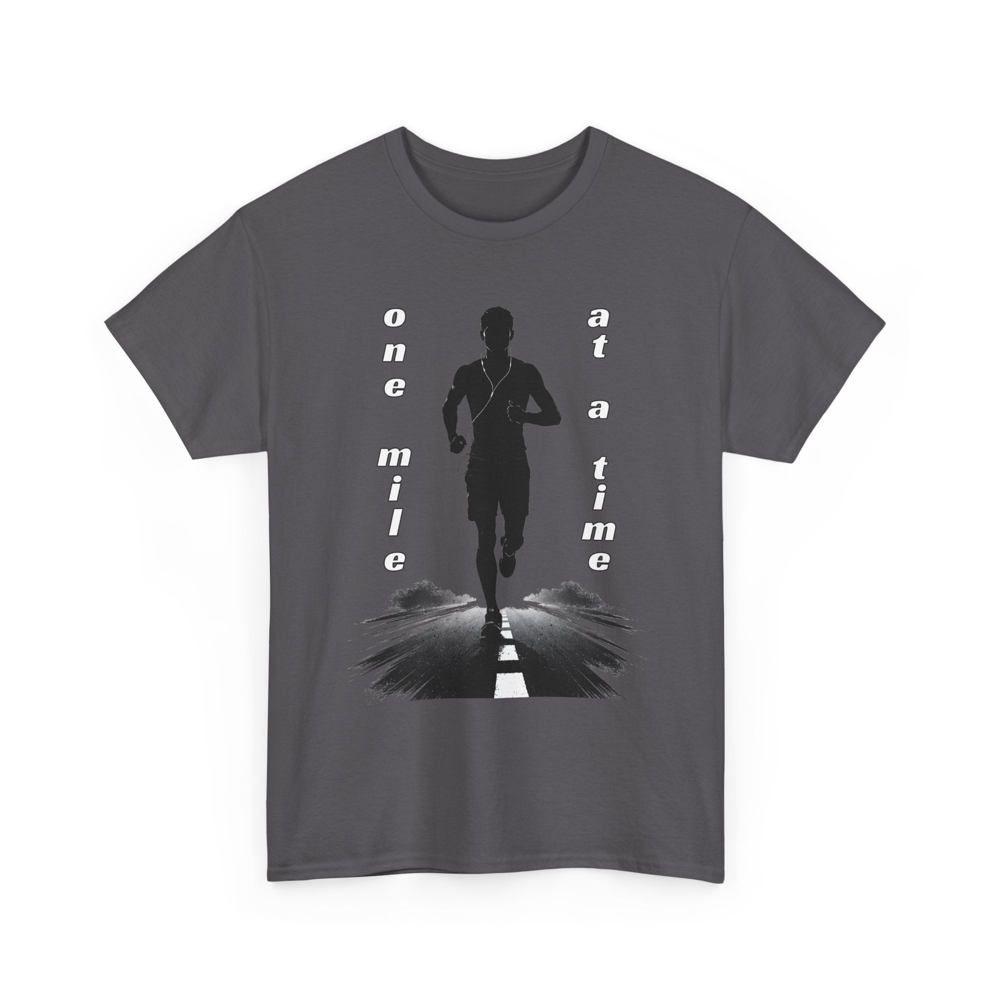 Running Silhouette T‑Shirt – One Mile At A Time Graphic Tee