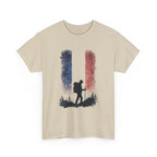 France Flag Hiker Silhouette Tee Mountain Hiking Shirt