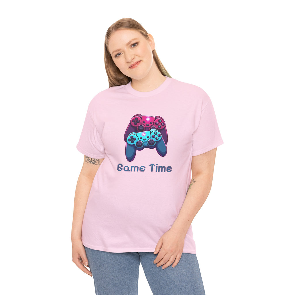 Gaming Tee - 'Game Time' Dual Controllers Graphic Shirt for Gamers