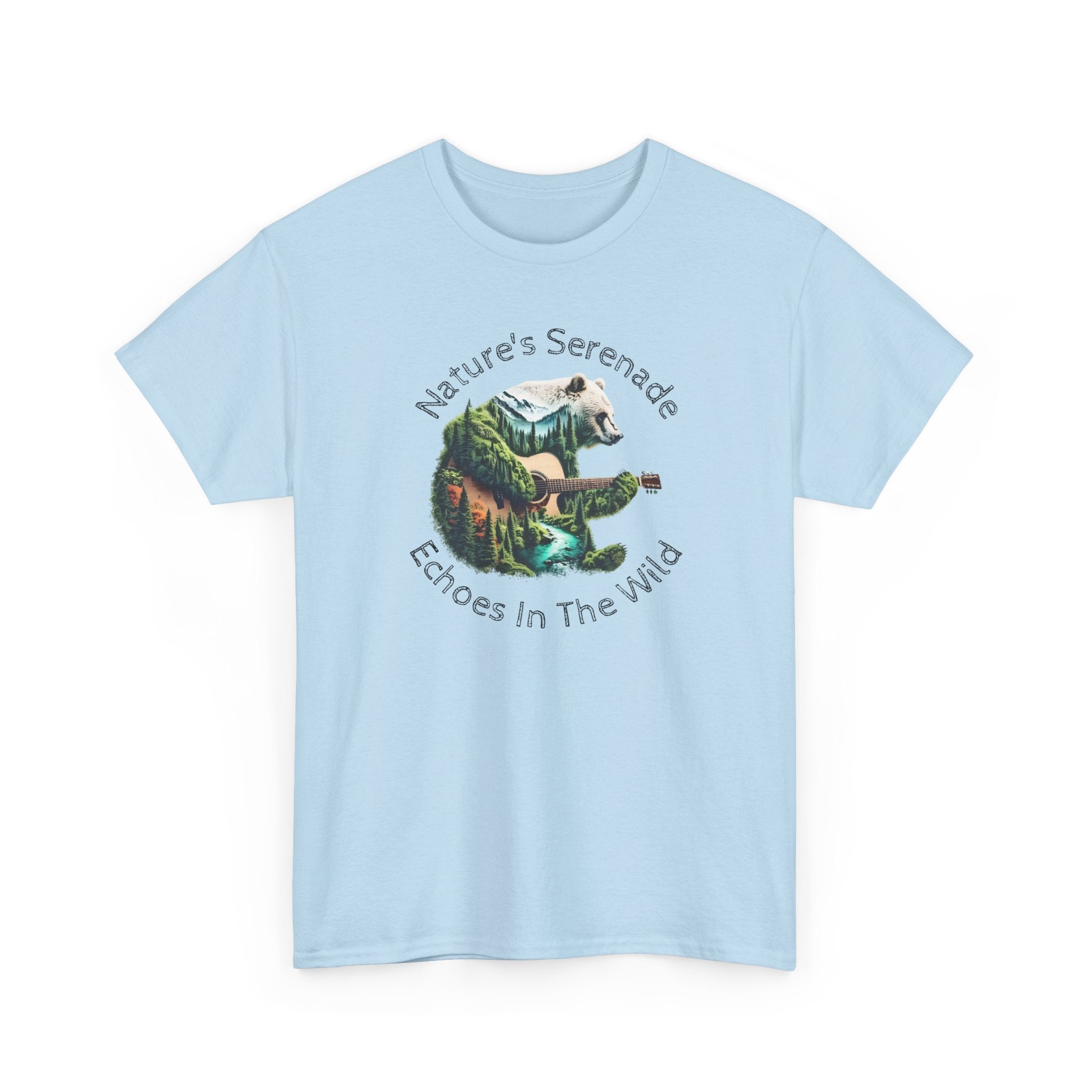 Nature’s Serenade T-Shirt — ‘Echoes in the Wild’ Guitar Bear Graphic Tee