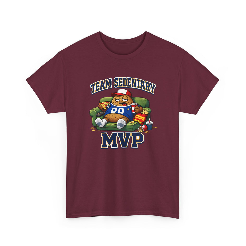Funny Sports Fan Couch Potato 'Team Sedentary MVP' T-Shirt — Lazy Couch MVP Tee