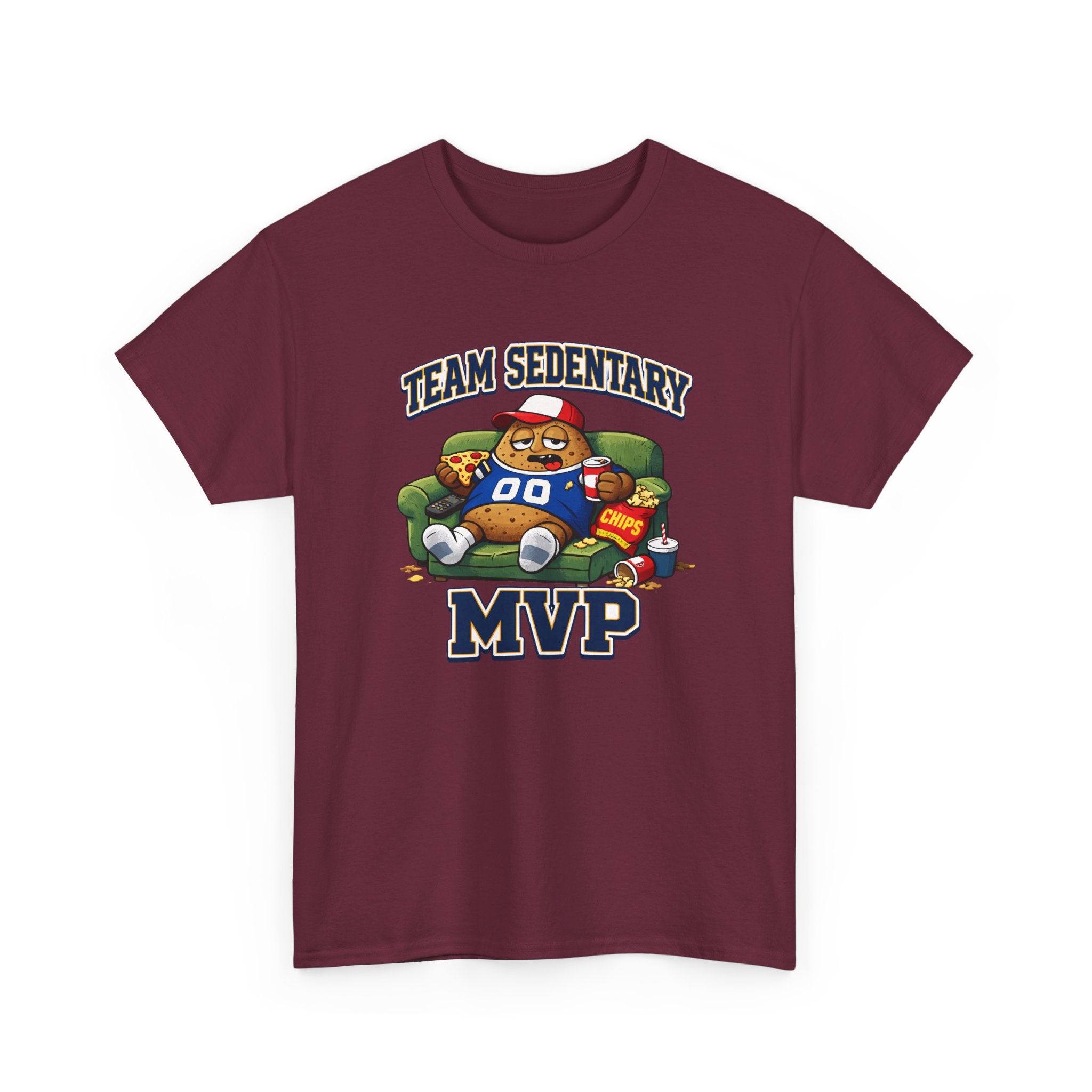 Funny Sports Fan Couch Potato 'Team Sedentary MVP' T-Shirt — Lazy Couch MVP Tee