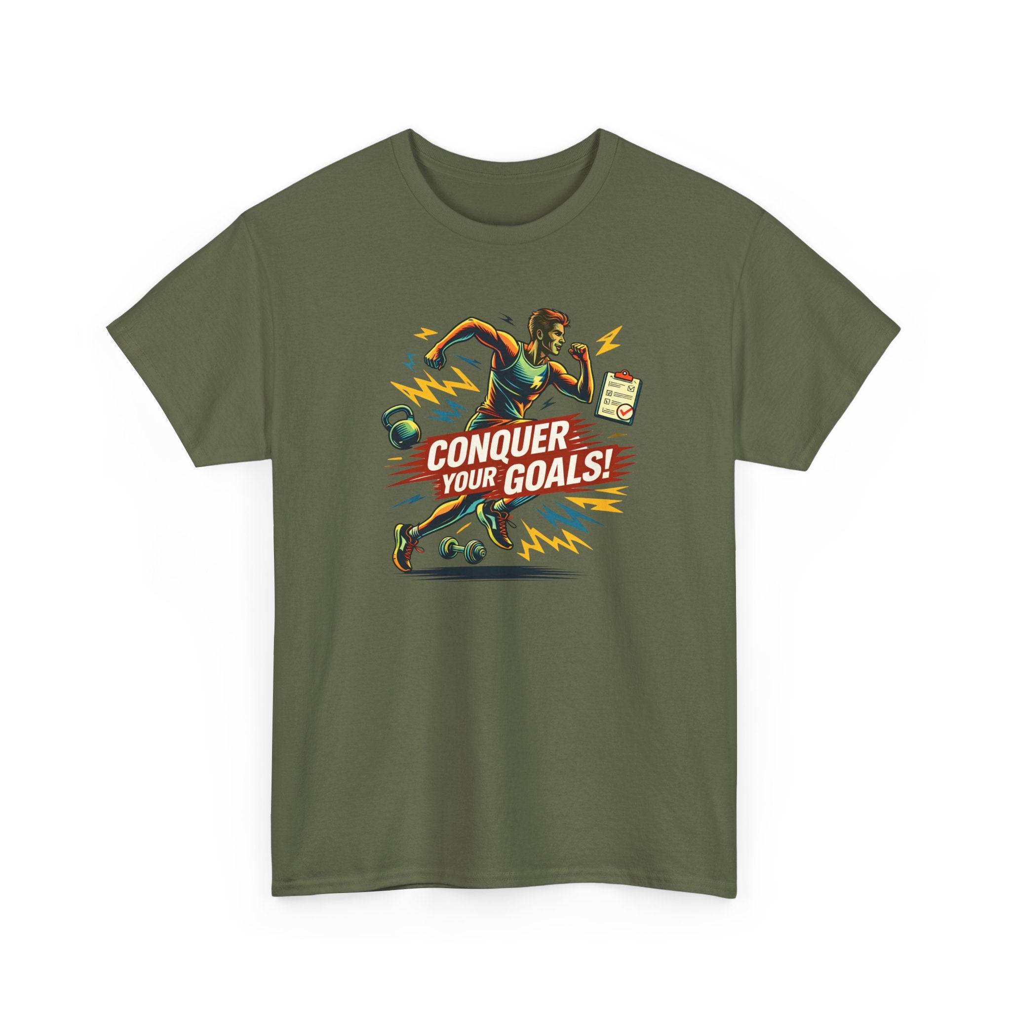 Conquer Your Goals! Athletic Motivational Tee
