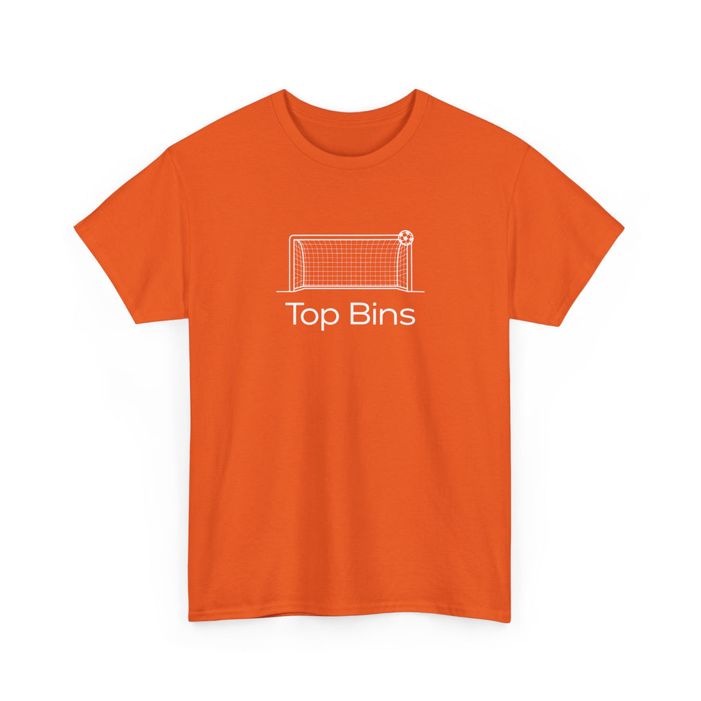 Top Bins T-Shirt – Minimal Soccer Goal Graphic Tee